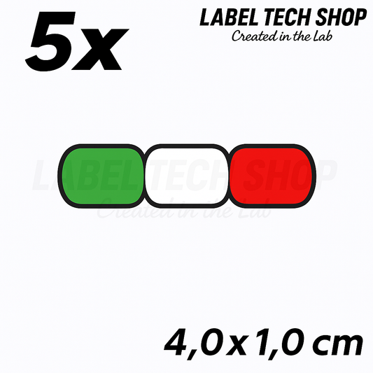 5x Italien Aufkleber Flagge 4×1cm Flagge Italien Adesivo Sticker 096
