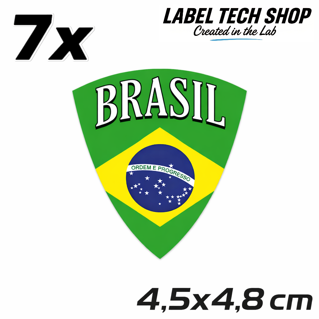 Brasilien Brasil Brazil Wappen Emblem Aufkleber Adesivo Sticker – Coat of Arms – Auto Laptop Helm – 4,5 × 4,8 cm (106)
