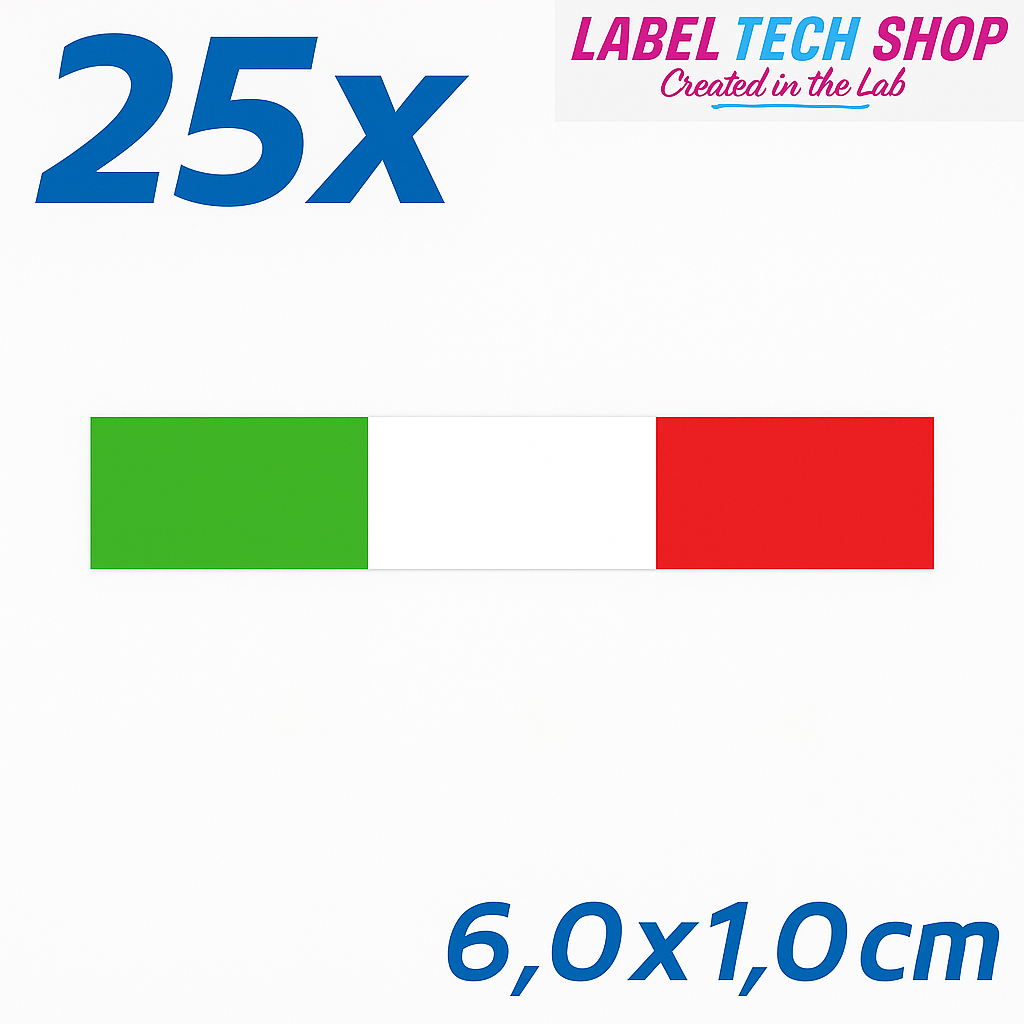 25x Italia/Italien Aufkleber Flagge 6×1 cm Italien Streifen Adesivo Sticker 036
