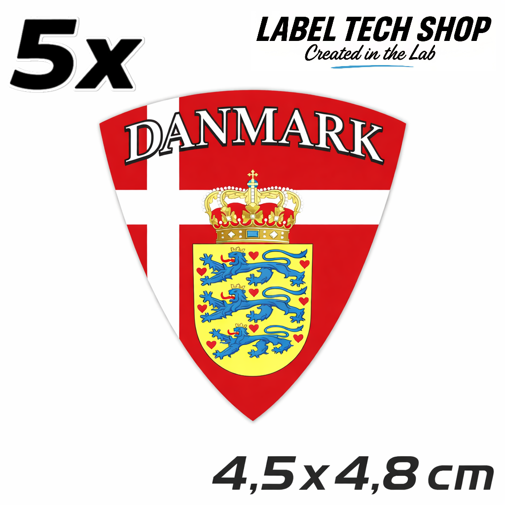 Dänemark Aufkleber Denmark Sticker Wappen Danmark Klistermærke – Coat of Arms – 4,5 × 4,8 cm (110)