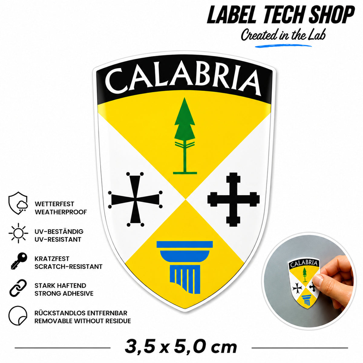 Kalabrien Flagge Aufkleber Calabria Italien Adesivo Calabrese Sticker Wappen Emblem Auto 3,5x5cm Nr.018