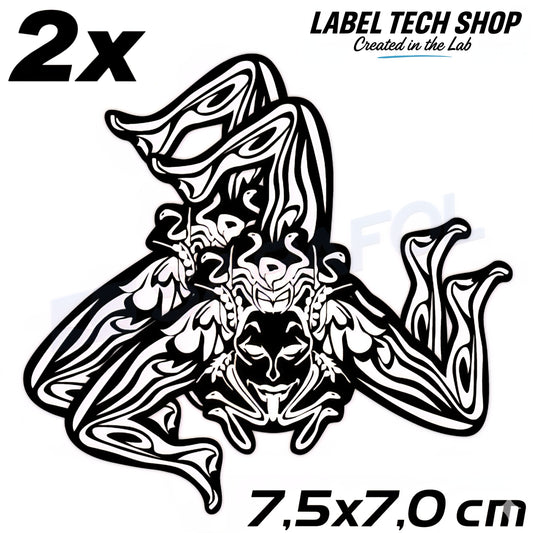 2x Sizilien Trinacria Aufkleber White Black – Sicilia Sicily Sticker 7,5x7,0cm (026)
