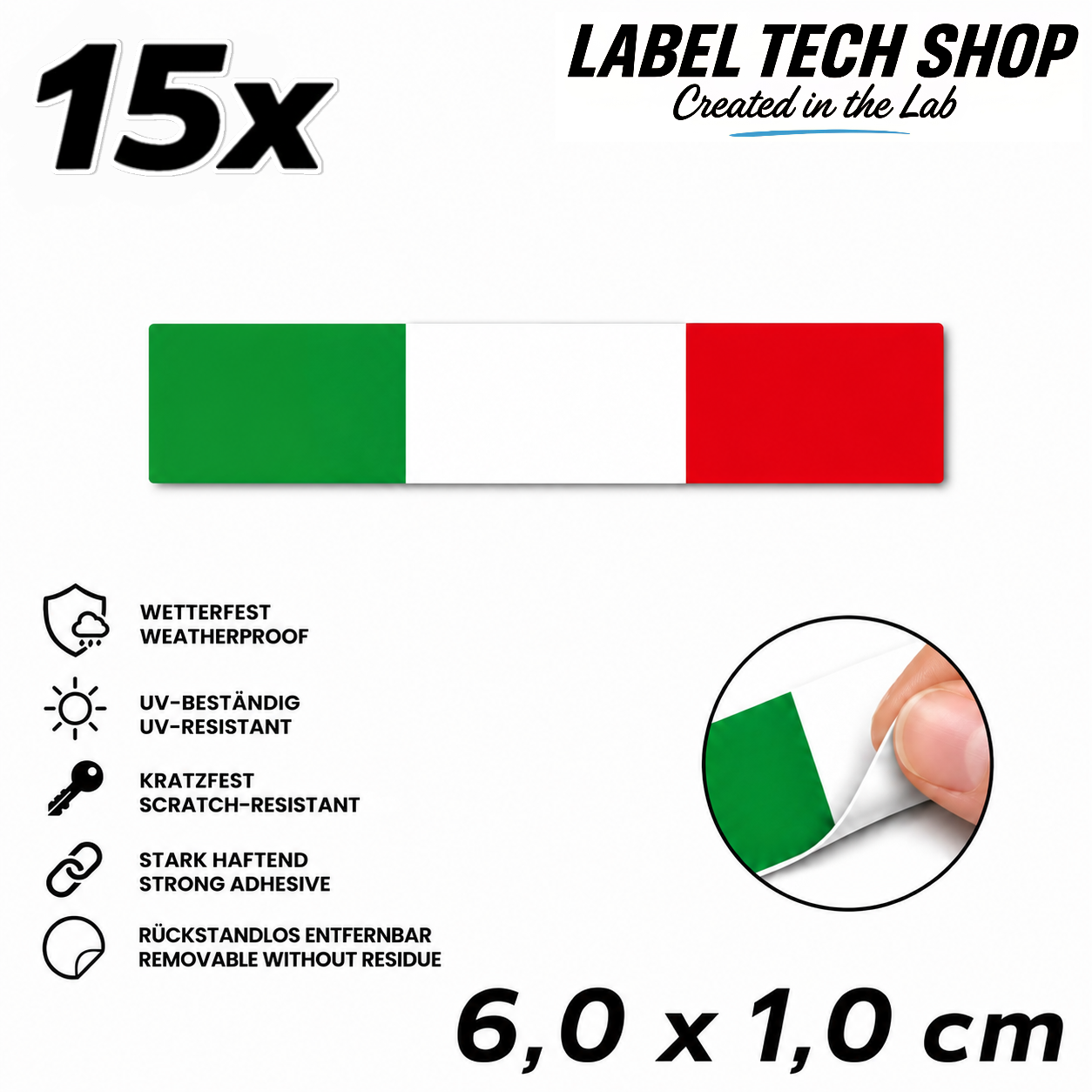 🇮🇹 Italien Aufkleber Italian Sticker Adesivo Italiano Bandiera Italiana Motorrad Auto Helm 6,0x1,0cm NR.036