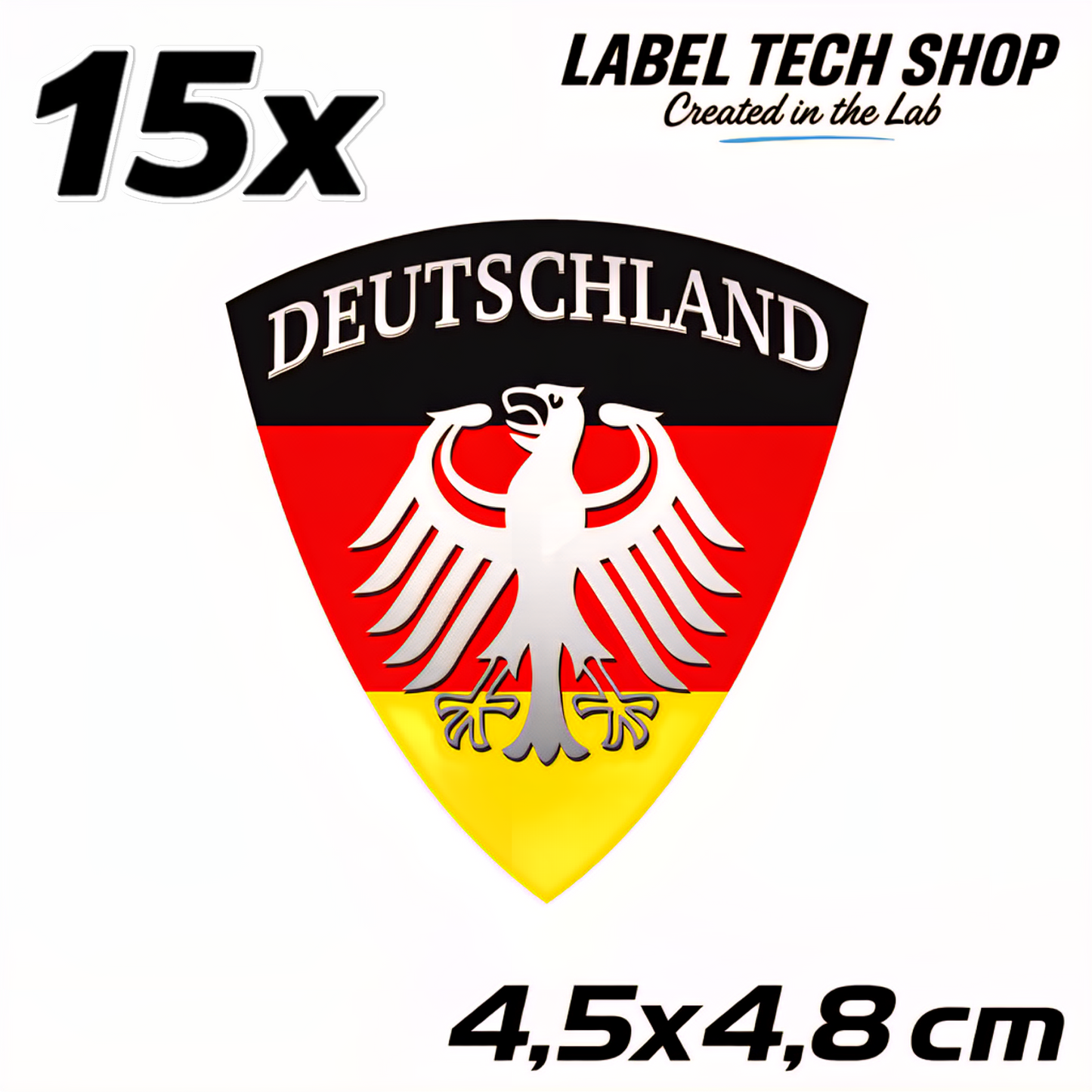 Deutschland Emblem Aufkleber 4,5 x 4,8 cm – Germany Adler Wappen Sticker (114)