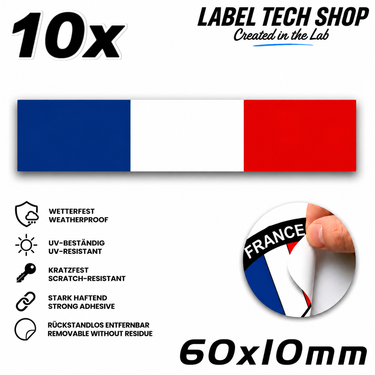 🇫🇷 Frankreich Flagge Aufkleber France Sticker Drapeau Français Auto Helm 60x10mm NR.039
