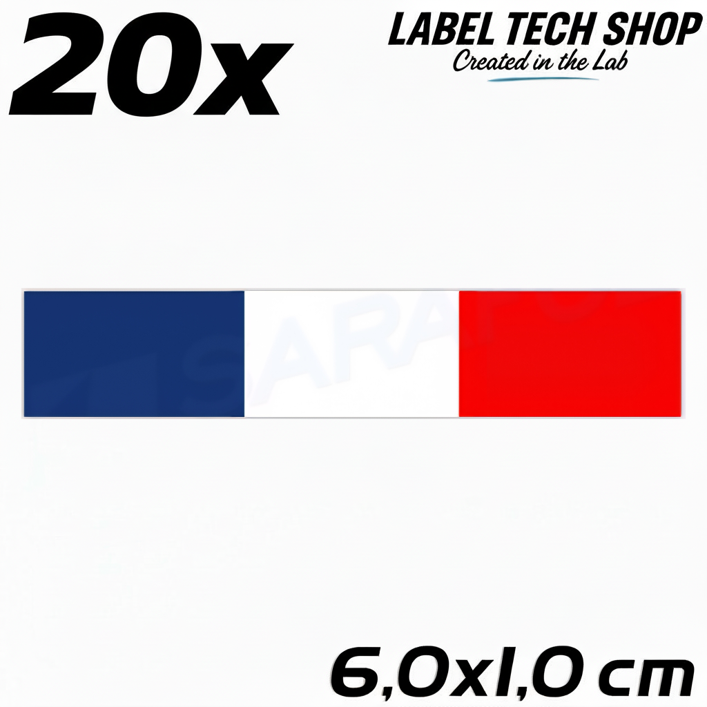 20x Frankreich Aufkleber France Francia Flagge Sticker 6,0x1,0cm (039)