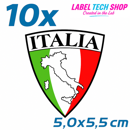 10x Italien/Italia Aufkleber 5×5,5cm Flagge Italien Emblem Adesivo Sticker 001