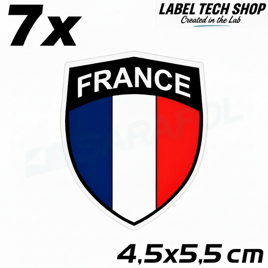 7x Frankreich Aufkleber France Francia Flagge Sticker 4,5x5,5cm (034)
