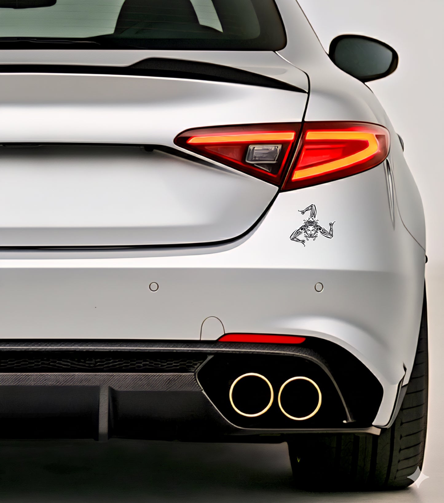 20x Sizilien Trinacria Aufkleber Transparent Schwarz – Sicilia Sticker 7,5x7,0cm (064)