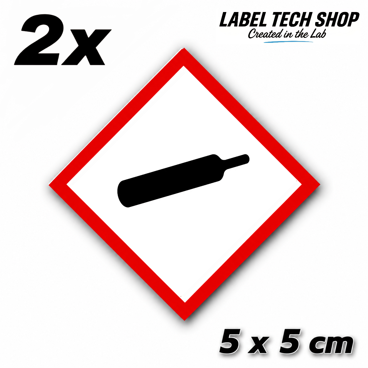 GHS04 Gas unter Druck Aufkleber Gas Cylinder Sticker Gefahrstoffsymbol Druckgas Gefahrgut Chemie Labor Kennzeichen nach CLP / GHS Arbeitssicherheit