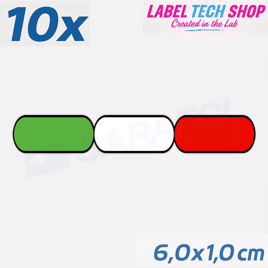 10x Italia/Italien Aufkleber Flagge 6×1 cm Italien Streifen Adesivo Sticker 037