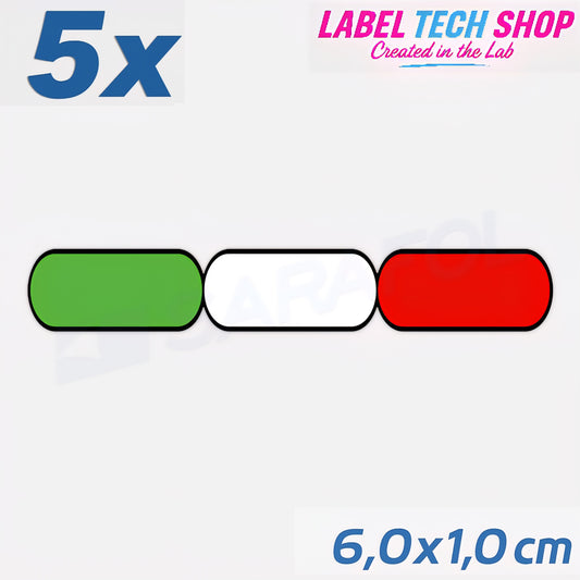5x Italia/Italien Aufkleber Flagge 6×1 cm Italien Streifen Adesivo Sticker 037