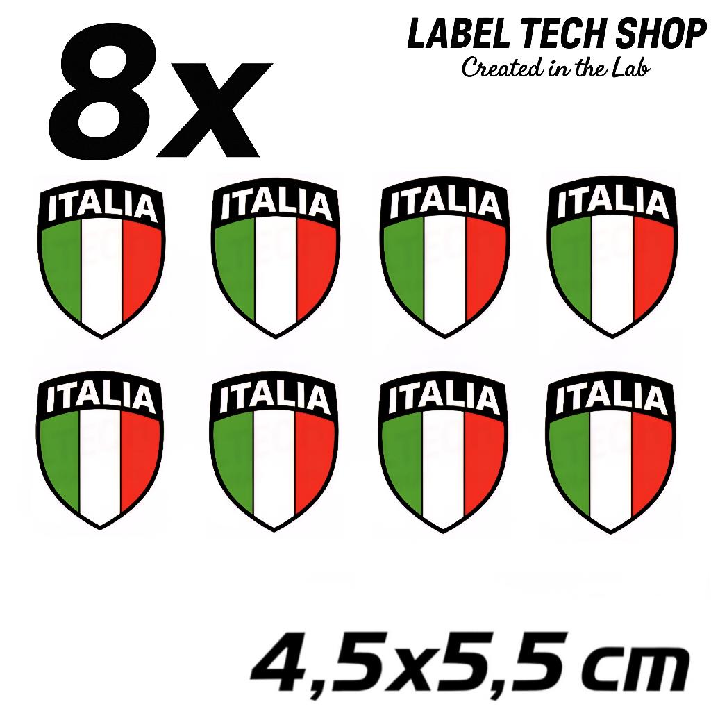 8x Italien Aufkleber 107 Wappen Emblem  Flagge Italia Adesivo Sticker 4,5x5,5cm