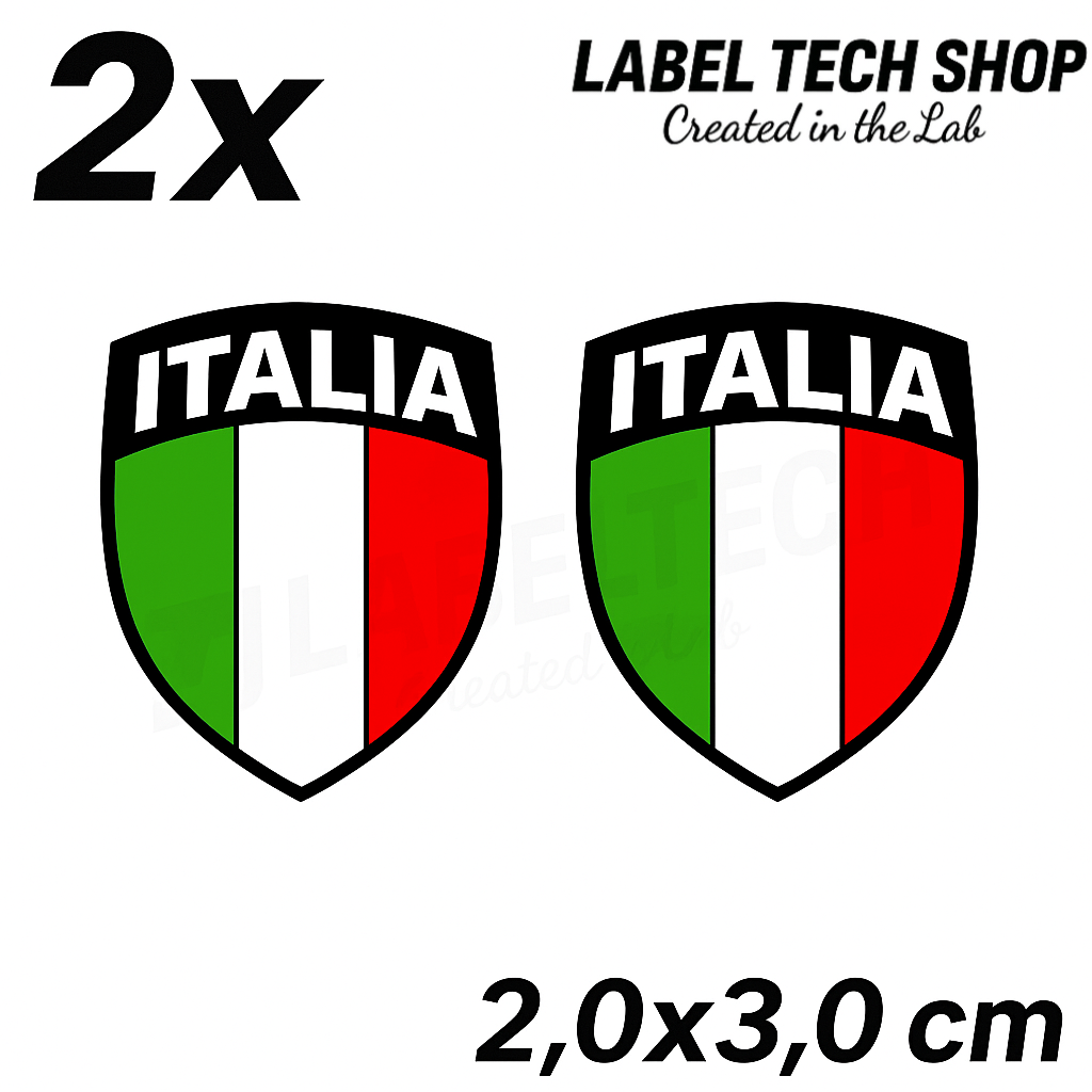 2x Italien Aufkleber Wappen Emblem 2x3cm Flagge Italia Adesivo Sticker 099