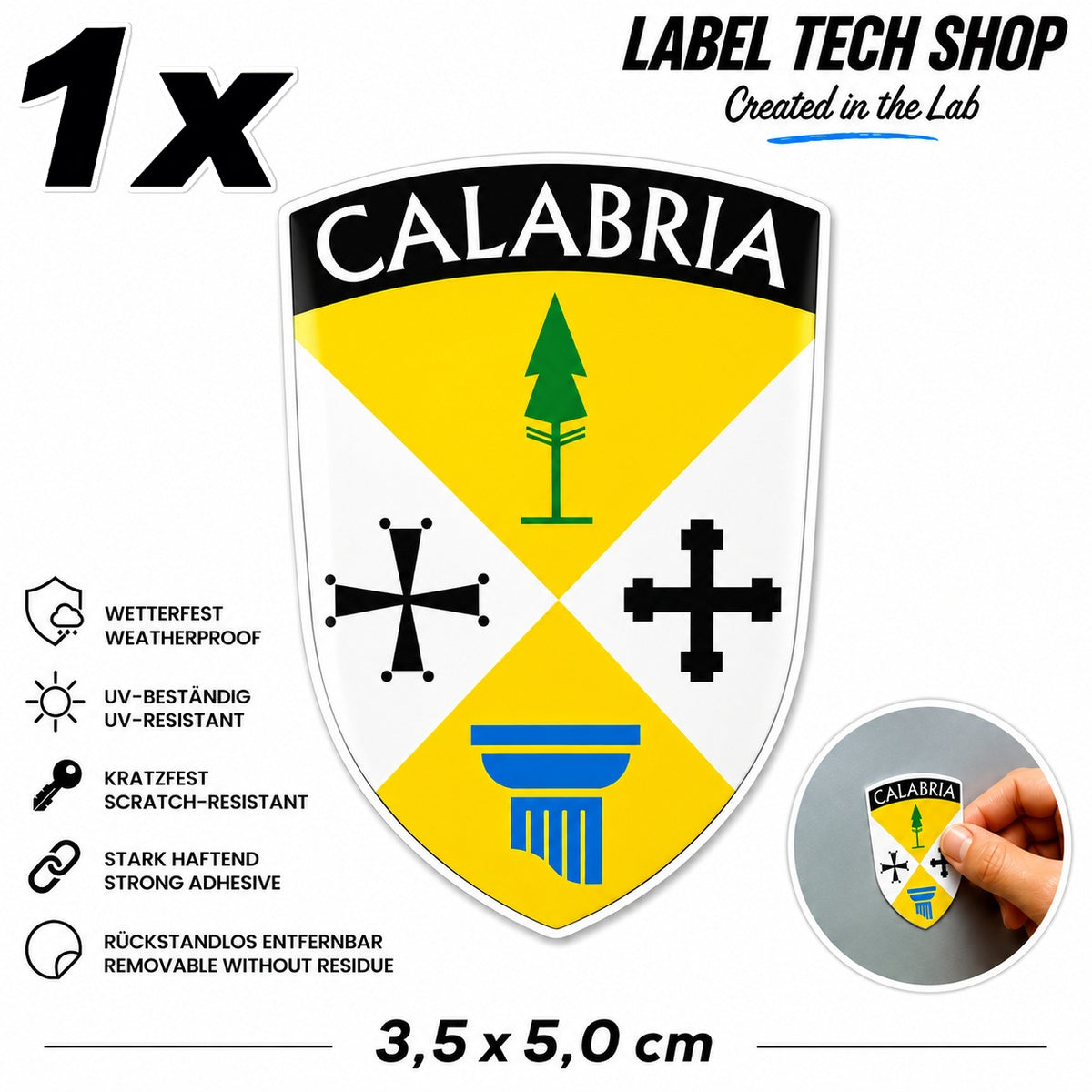 Kalabrien Flagge Aufkleber Calabria Italien Adesivo Calabrese Sticker Wappen Emblem Auto 3,5x5cm Nr.018