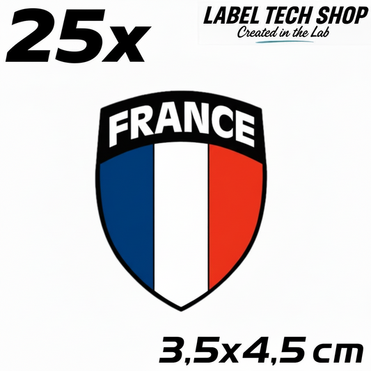 25x Frankreich Aufkleber France Francia Flagge Sticker 3,5x4,5cm (042)