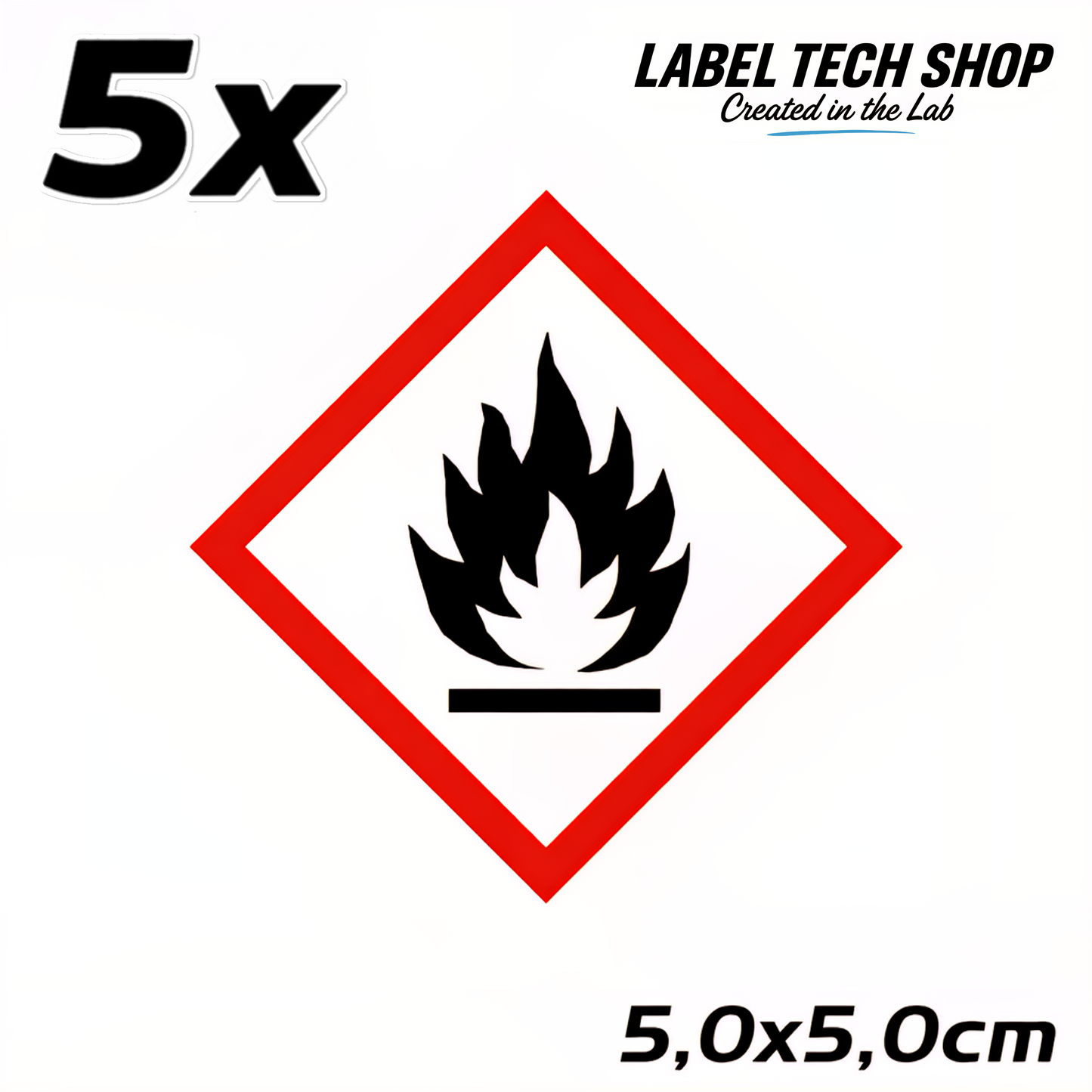 GHS02 Gefahrgut Aufkleber Brandgefahr Flamme nach CLP Norm Arbeitssicherheit