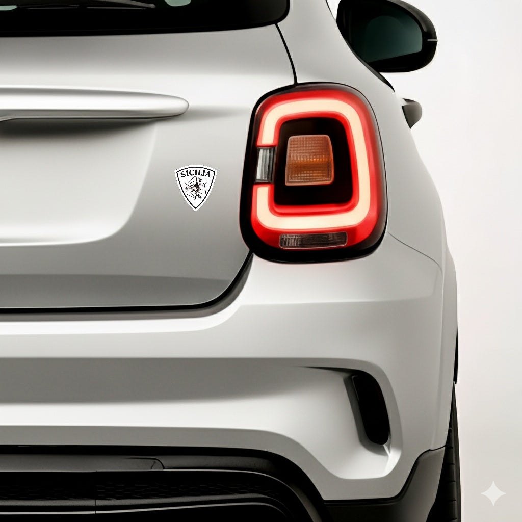 20x Sizilien Aufkleber, Sicilia Sicily Flag Wappen Sticker Black,White 6,0x6,5cm (063)