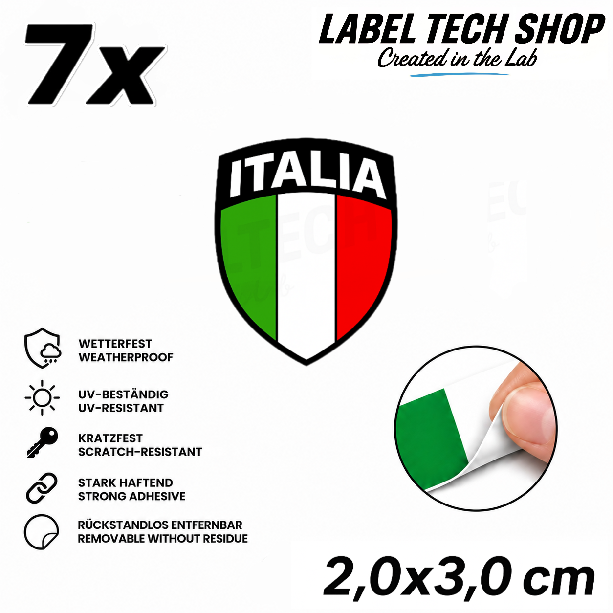 🇮🇹 Italien Aufkleber Wappen Italian Sticker Adesivo Italiano Bandiera Italiana Motorrad Auto Helm 2,0x3,0cm NR.099