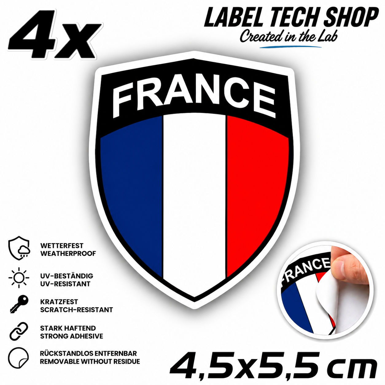 🇫🇷 Frankreich Wappen Aufkleber France Sticker Autocollant France Emblem Auto Helm 4,5x5,5cm NR.034