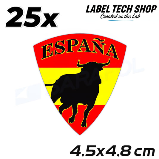 25x Spanien Aufkleber España adhesivo Spain Sticker Flagge Wappen 4,5x4,8cm (002)