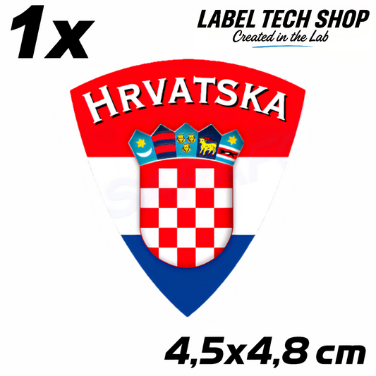Kroatien Hrvatska Croatia Wappen Aufkleber – Croatia Coat of Arms Sticker – 4,5 × 4,8 cm (013)