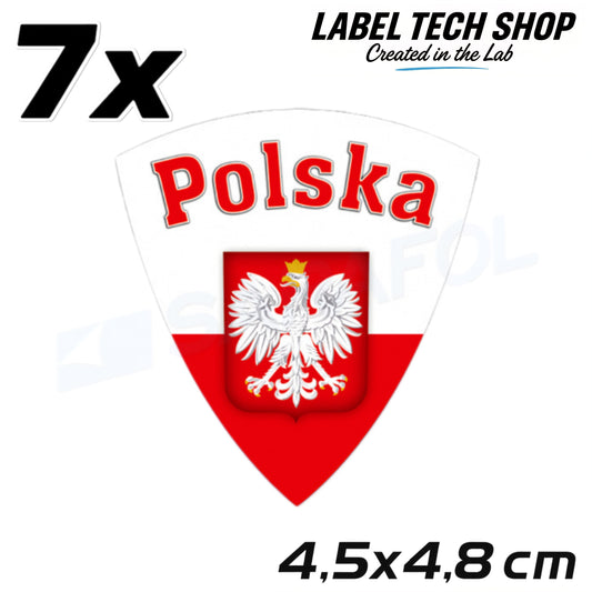 7x Polen Aufkleber 🇮🇩 Polska naklejka Polish Sticker Flagge 4,5x4,8cm 021