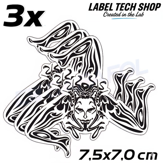 3x Sizilien Trinacria Aufkleber Transparent Schwarz – Sicilia Sticker 7,5x7,0cm (064)
