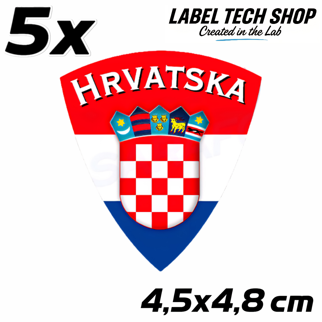 Kroatien Hrvatska Croatia Wappen Aufkleber – Croatia Coat of Arms Sticker – 4,5 × 4,8 cm (013)