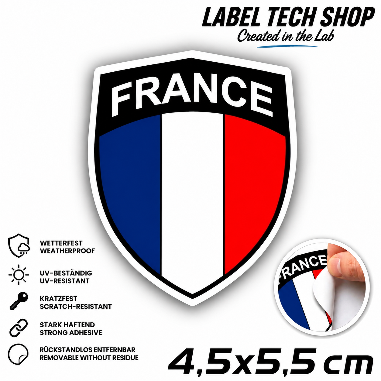 🇫🇷 Frankreich Wappen Aufkleber France Sticker Autocollant France Emblem Auto Helm 4,5x5,5cm NR.034
