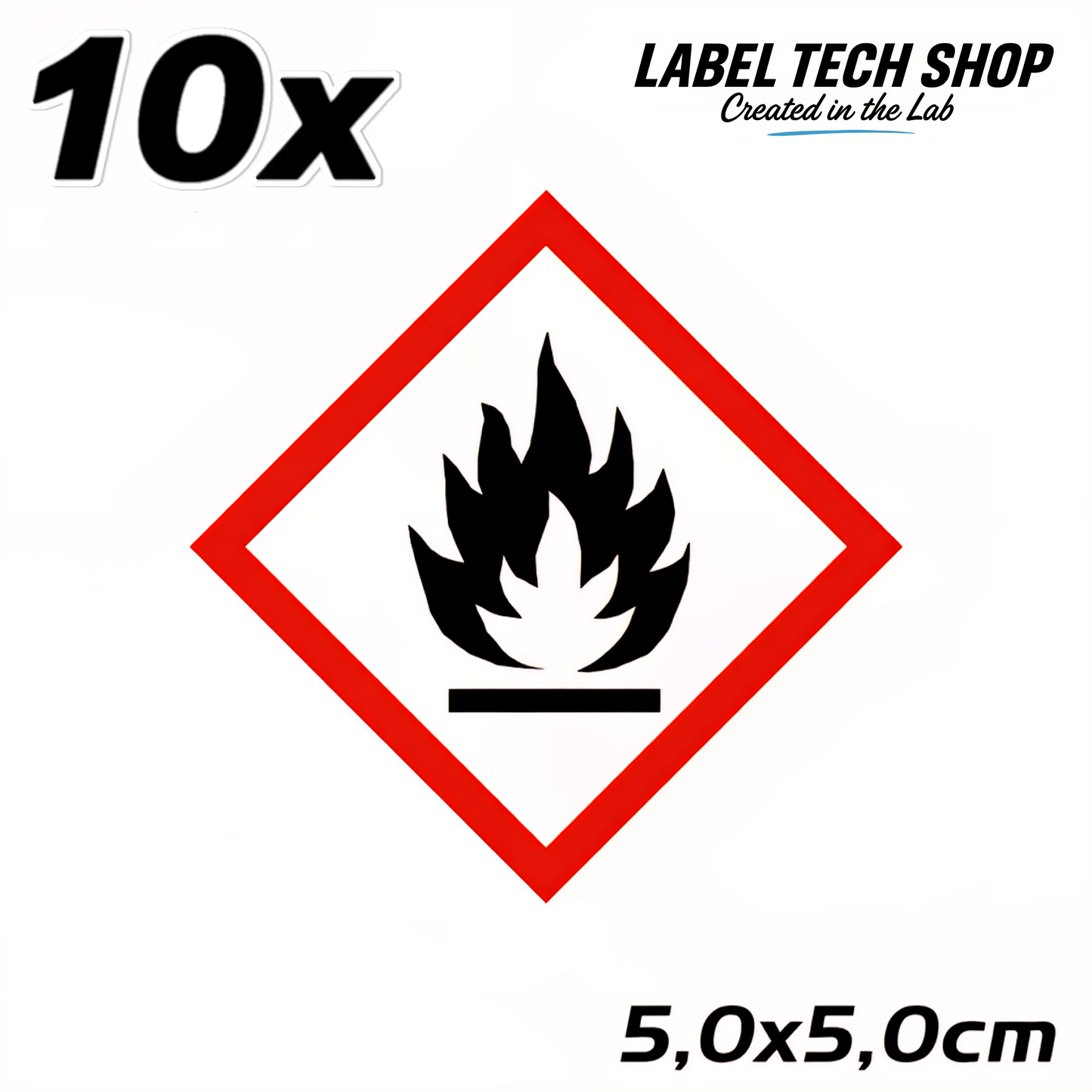 GHS02 Gefahrgut Aufkleber Brandgefahr Flamme nach CLP Norm Arbeitssicherheit