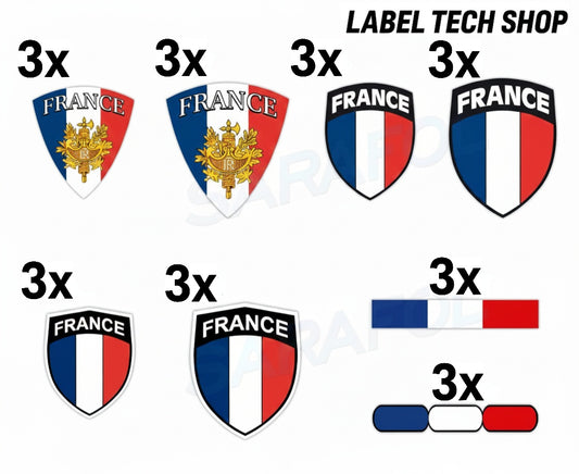 France Francia Frankreich Aufkleber Sticker Set 24x – Flaggen Pack
