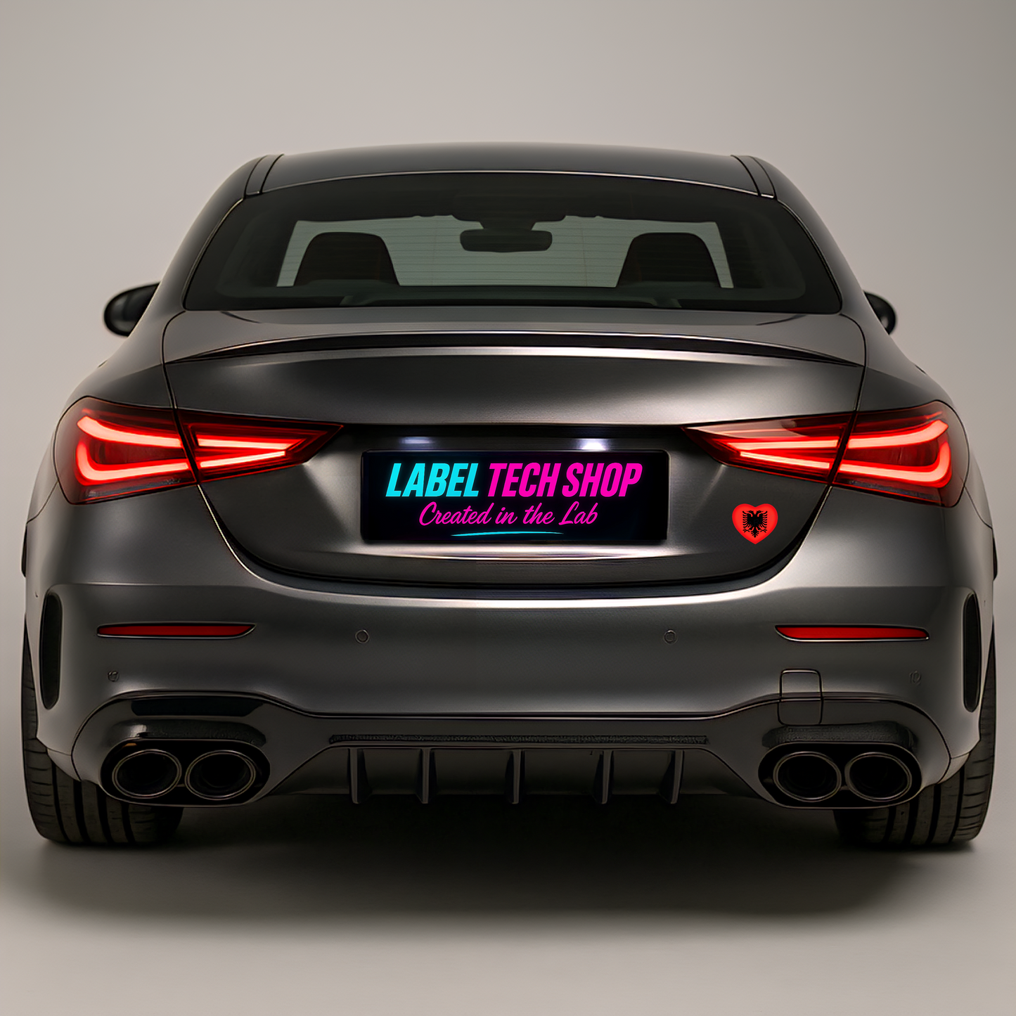 5x Albania Shqiponja Herz Sticker – Albanien Flagge Heart Aufkleber 4,5x5,5cm (005)