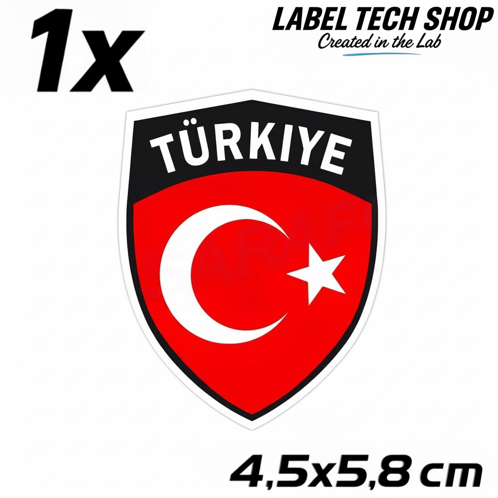 1x Türkei Aufkleber Türkiye Turkey Bayrak Flagge Emblem Sticker 4,5x5,8cm (101)