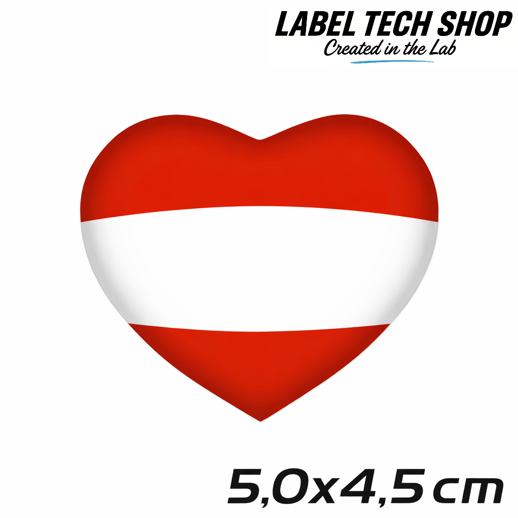 Österreich Austria Herz Aufkleber – Austria Flag Heart Sticker – Auto Laptop Helm 5,0 × 4,5 cm (050)