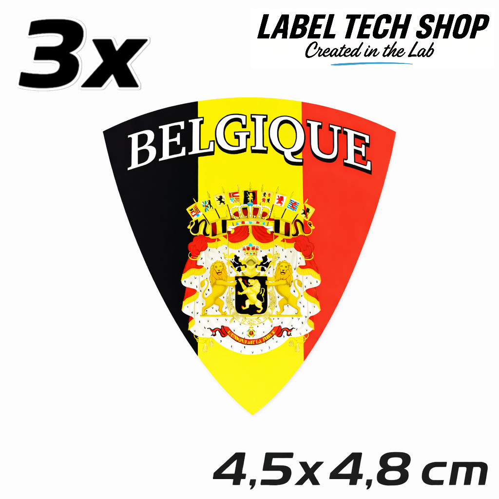 Belgien Belgique Belgium Wappen Aufkleber Sticker Autocollant – Coat of Arms – Auto Laptop Helm – 4,5 × 4,8 cm (112)