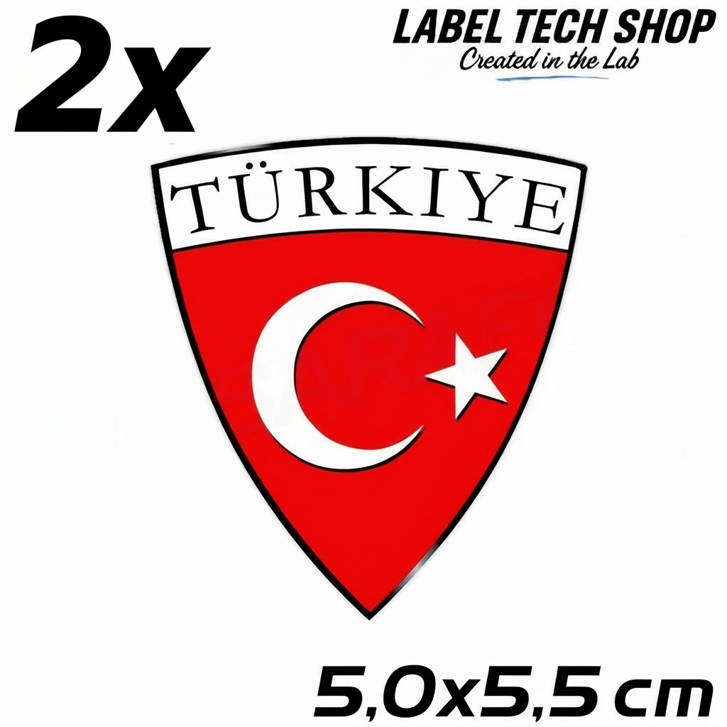 2x Türkei Aufkleber Türkiye Turkey Bayrak Flagge Wappen Sticker 5,0x5,5cm (007)