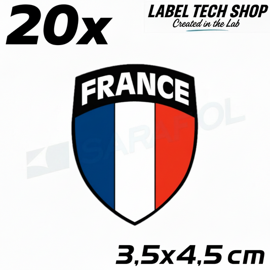 20x Frankreich Aufkleber France Francia Flagge Sticker 3,5x4,5cm (042)