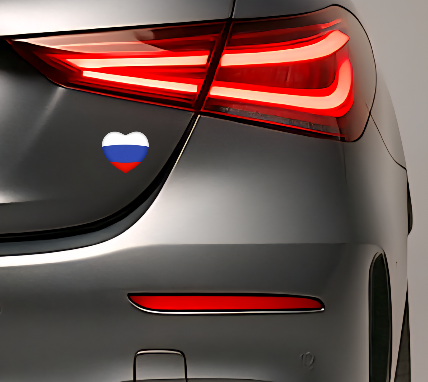 Russland Russia Россия Herz Aufkleber – Russia Flag Heart Sticker – Auto Laptop Helm 5,0 × 4,5 cm (047)
