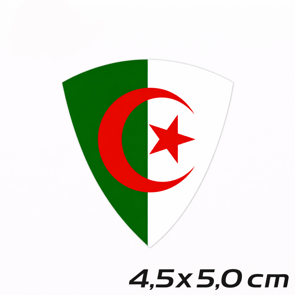 Algerien Algeria الجزائر Aufkleber Sticker ملصق – Flag Flagge Wappen Emblem – Auto Laptop Helm Geschenk – 4,5 × 5,0 cm (121)