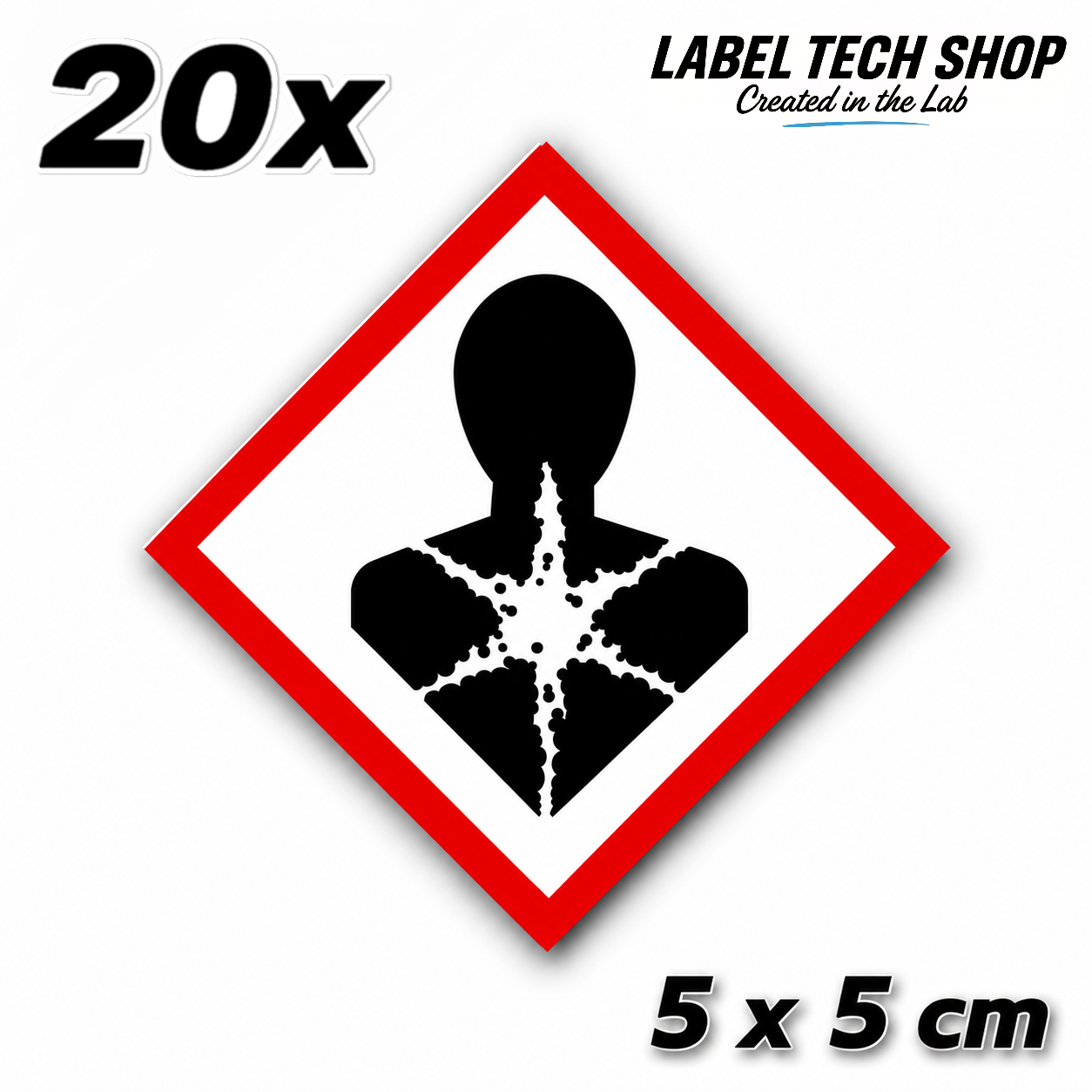 GHS08 Gesundheitsgefahr Aufkleber Health Hazard Sticker Gefahrstoff Kennzeichen nach CLP / GHS Arbeitssicherheit
