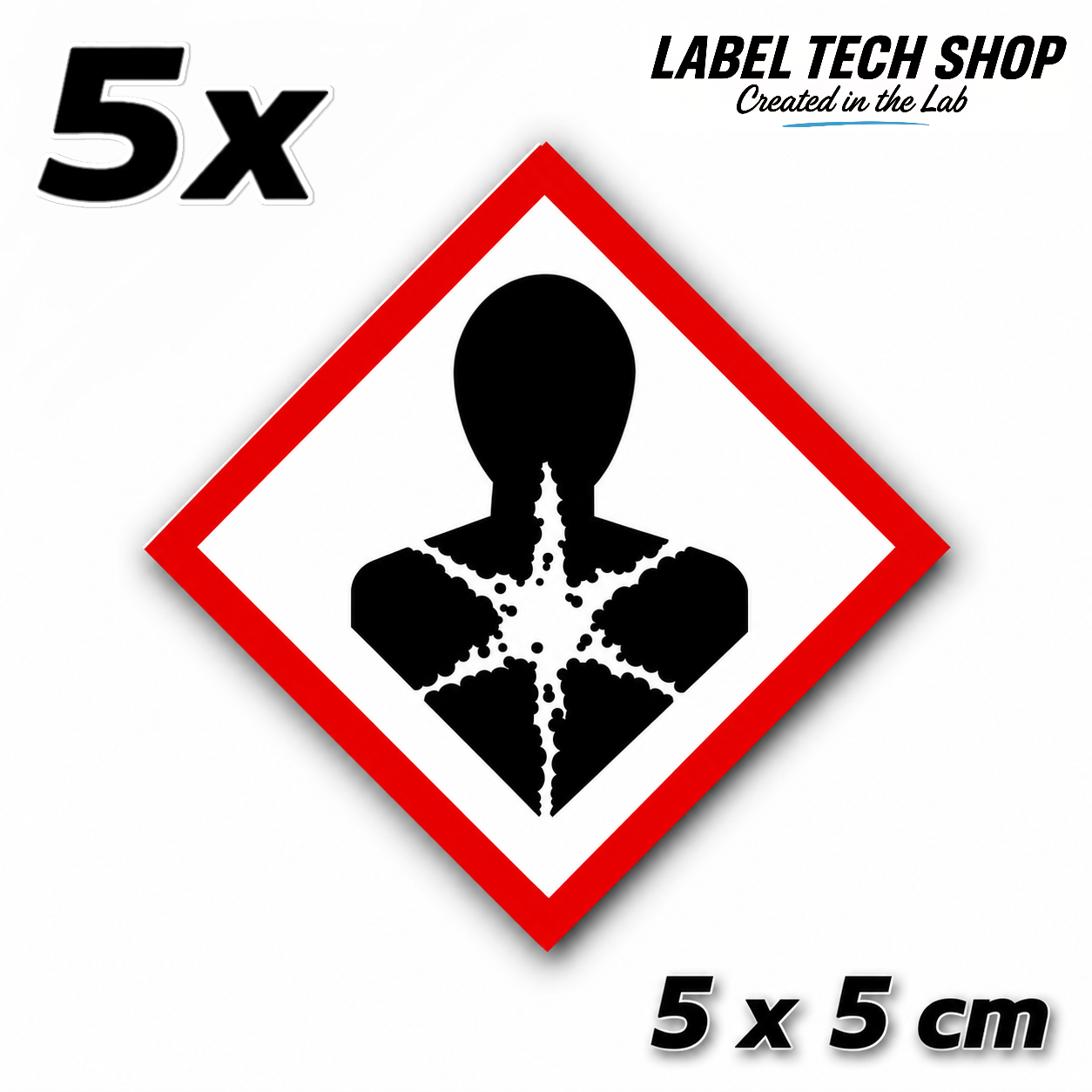 GHS08 Gesundheitsgefahr Aufkleber Health Hazard Sticker Gefahrstoff Kennzeichen nach CLP / GHS Arbeitssicherheit