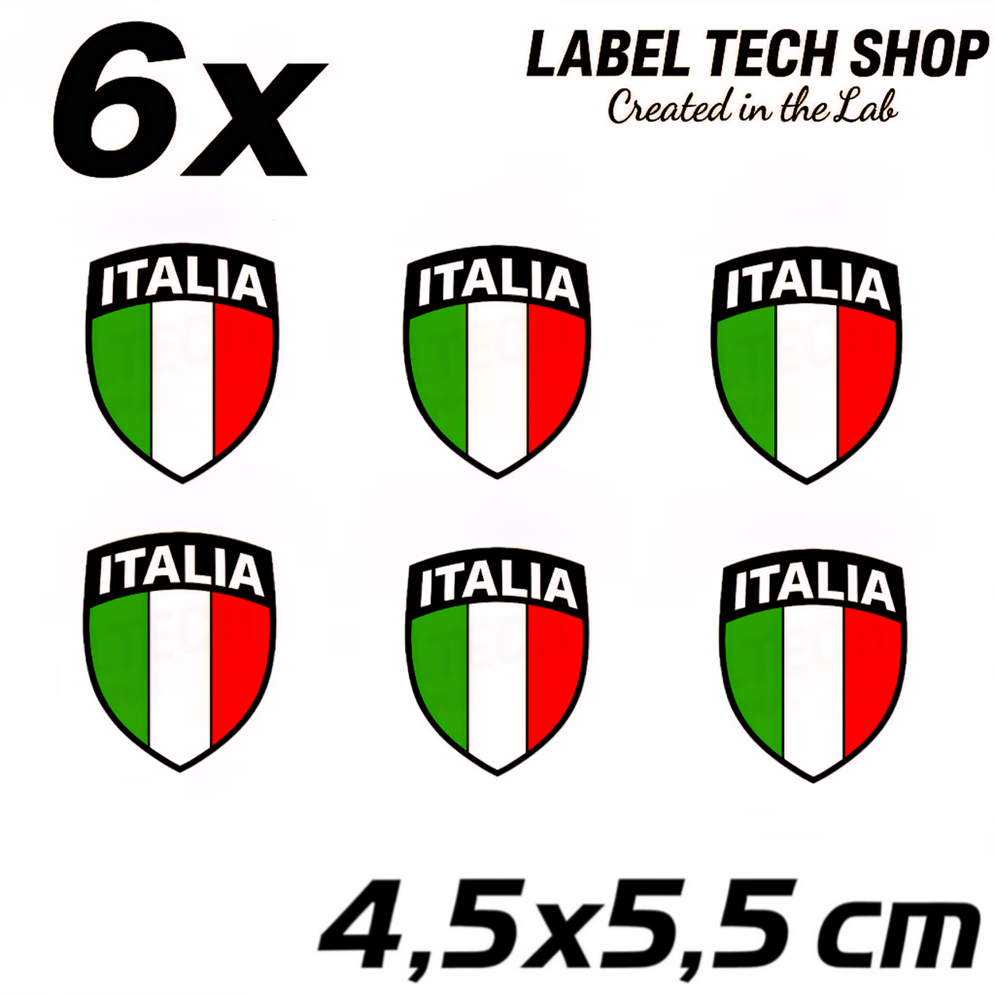 6x Italien Aufkleber 107 Wappen Emblem  Flagge Italia Adesivo Sticker 4,5x5,5cm