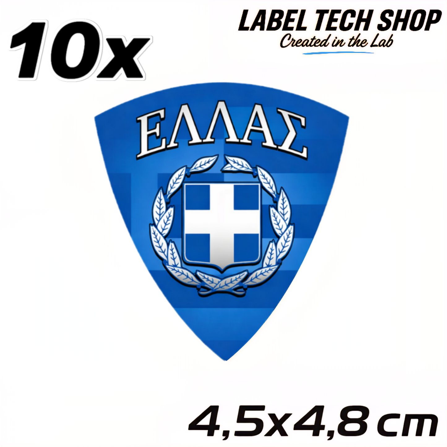10x Griechenland Aufkleber 🇬🇷 Αυτοκόλλητο Ελλάδας Greek Sticker 4,5×4,8 cm (113)