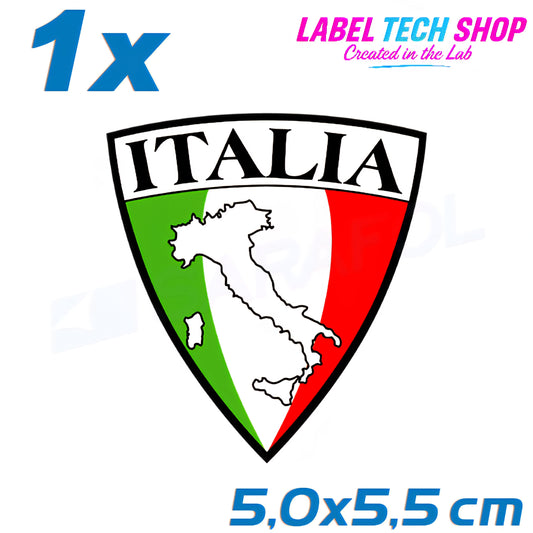 1x Italien/Italia Aufkleber Wappen 5×5,5 cm Flagge Italien Adesivo Sticker 001