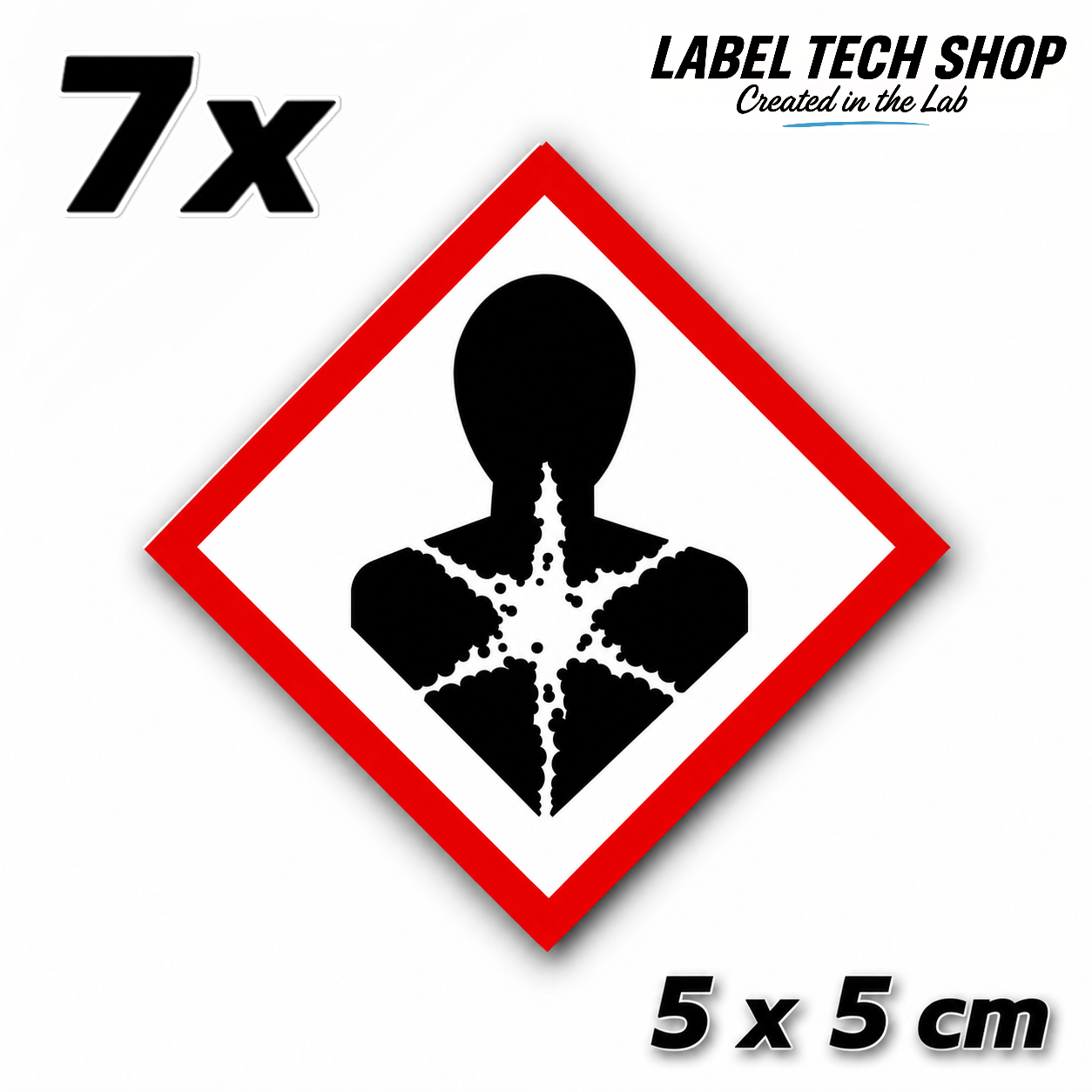 GHS08 Gesundheitsgefahr Aufkleber Health Hazard Sticker Gefahrstoff Kennzeichen nach CLP / GHS Arbeitssicherheit