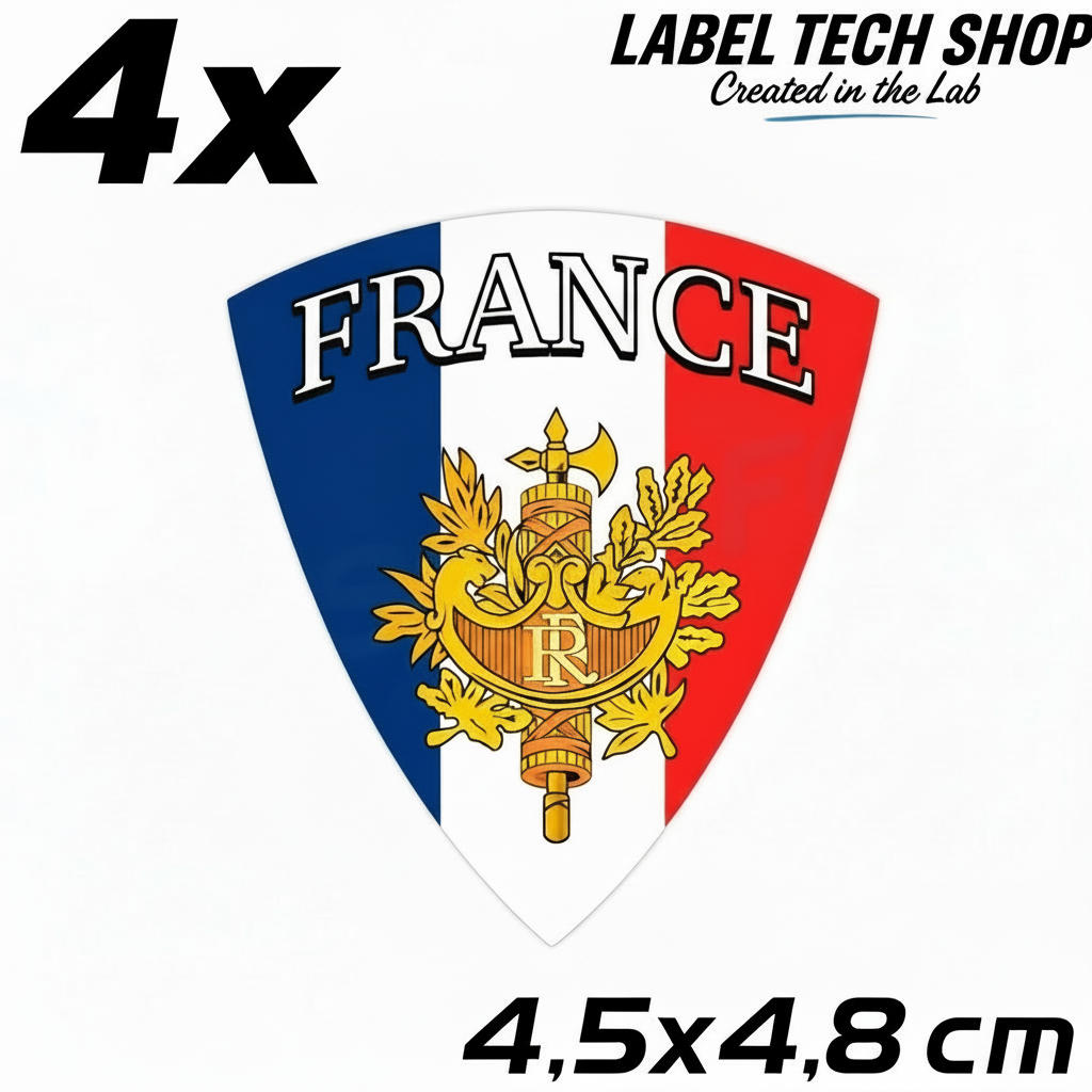 4x Frankreich Aufkleber France Francia Flagge Sticker 4,5x4,8cm (020)