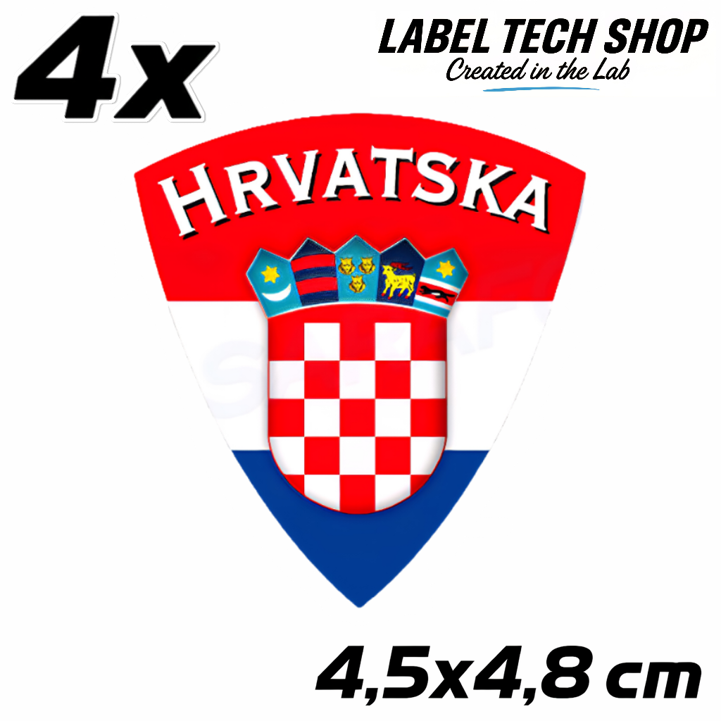 Kroatien Hrvatska Croatia Wappen Aufkleber – Croatia Coat of Arms Sticker – 4,5 × 4,8 cm (013)