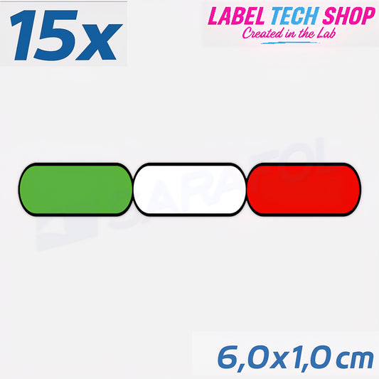 15x Italia/Italien Aufkleber Flagge 6×1 cm Italien Streifen Adesivo Sticker 037