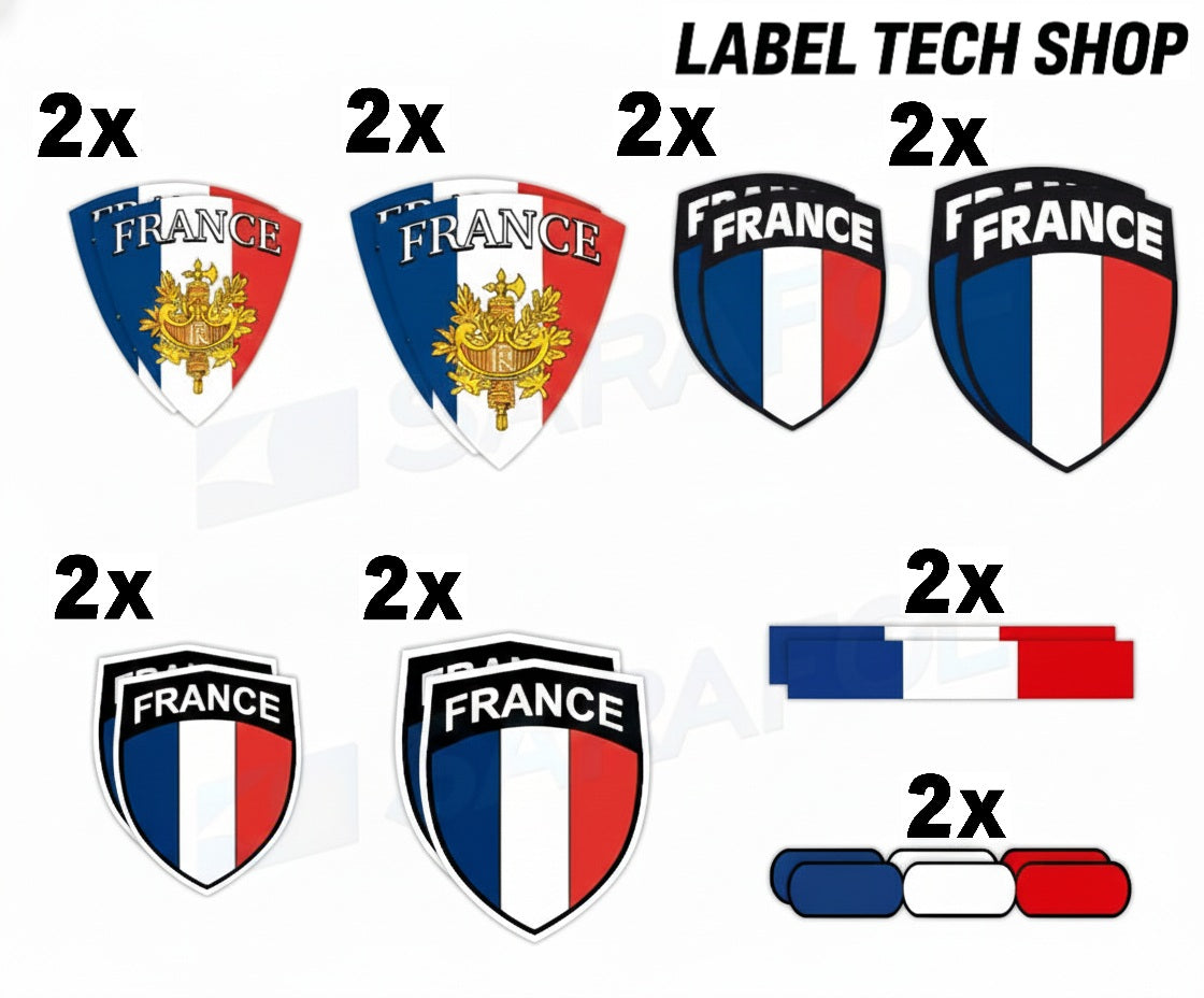France Francia Frankreich Aufkleber Sticker Set 16x – Flaggen Pack